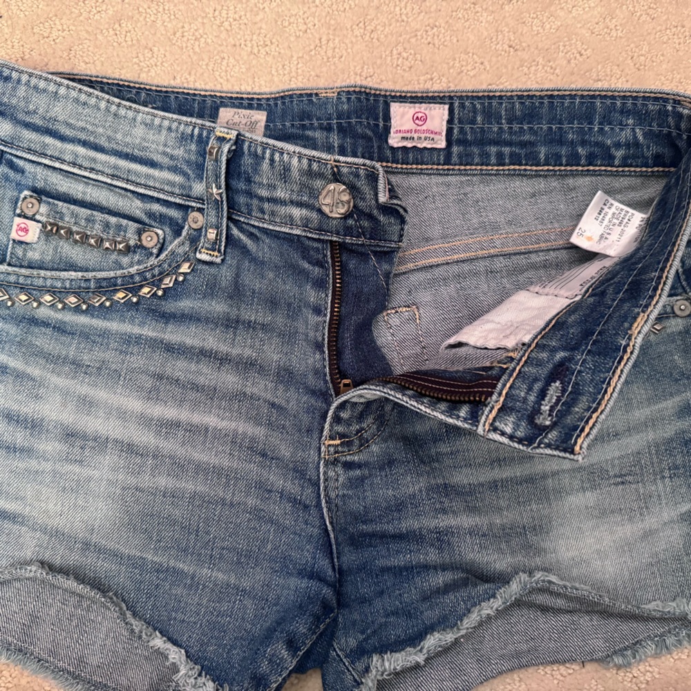 AG adriano goldschmied denim shorts with embellishment